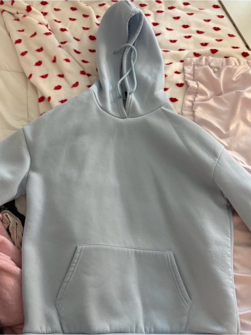 Light Blue Pullover Hoodie - Cozy Casual Sweatshirt
